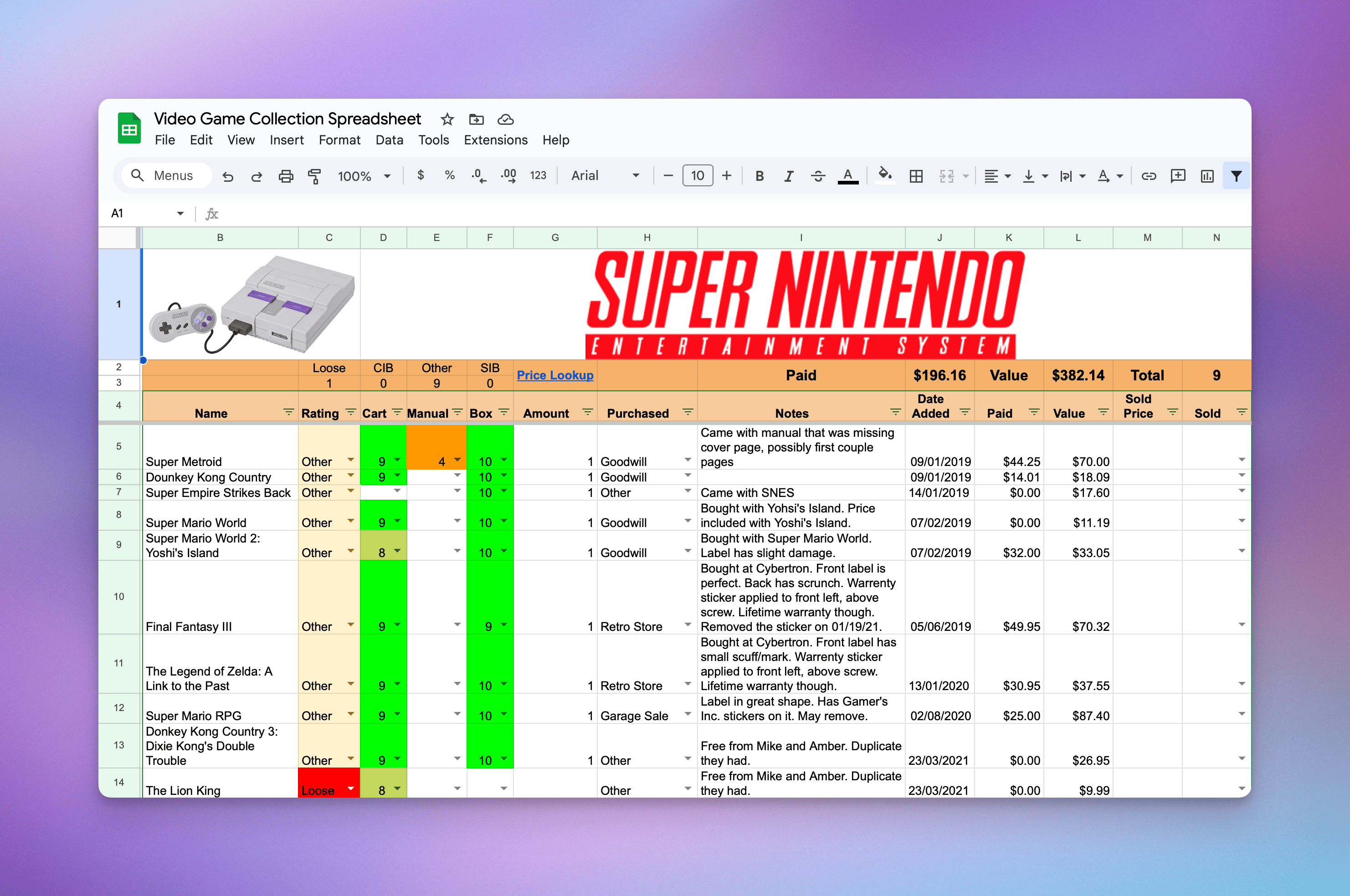250523_Google Sheet Collection SNES