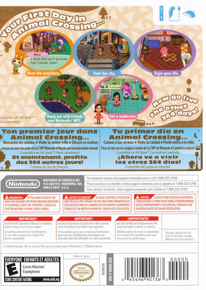 Animal Crossing - City Folk Box Art - Back