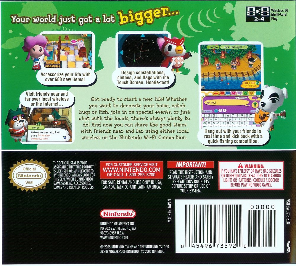 Animal Crossing - Wild World Box Art - Back