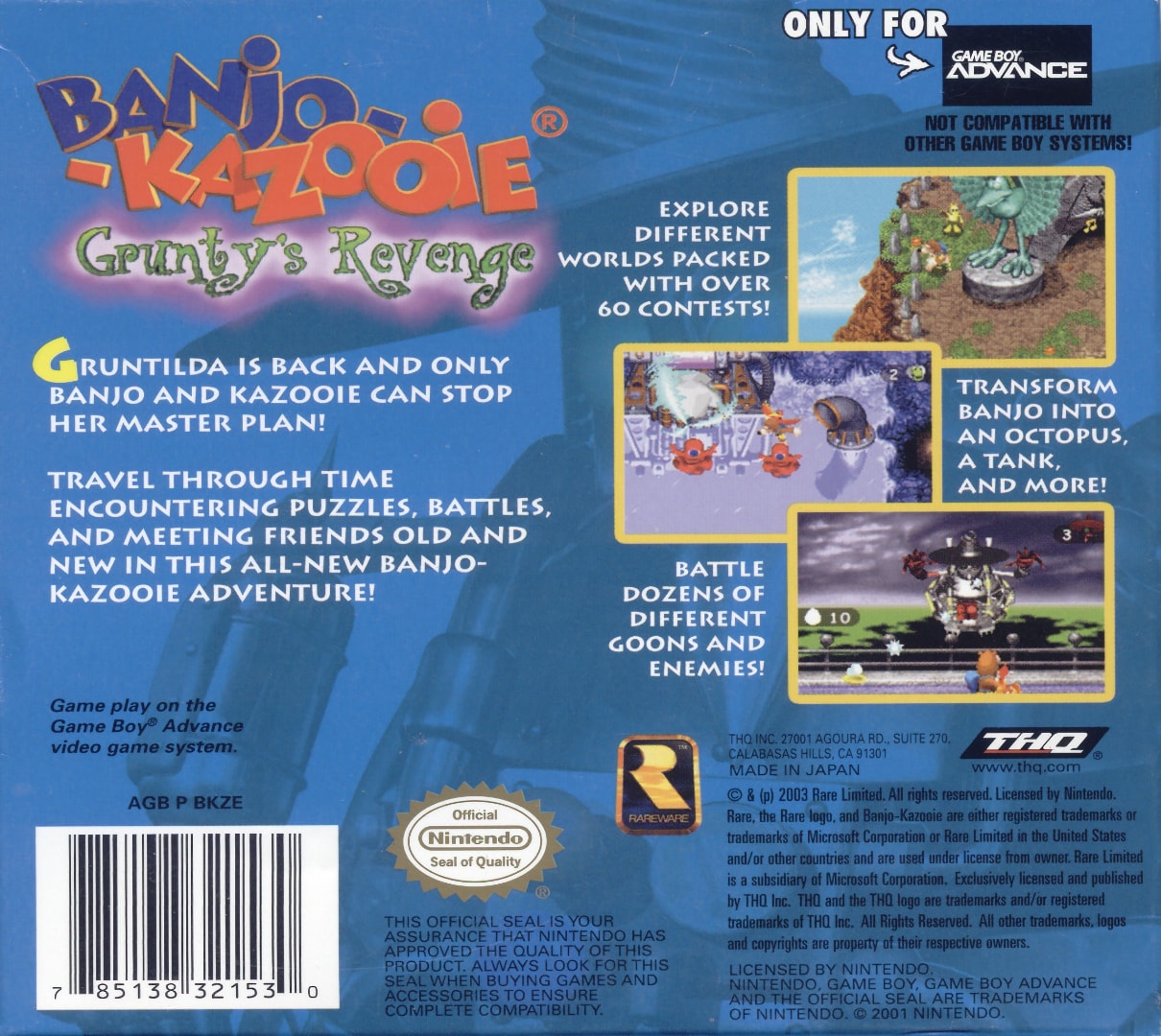 Banjo Kazooie - Grunty's Revenge Box Art - Back