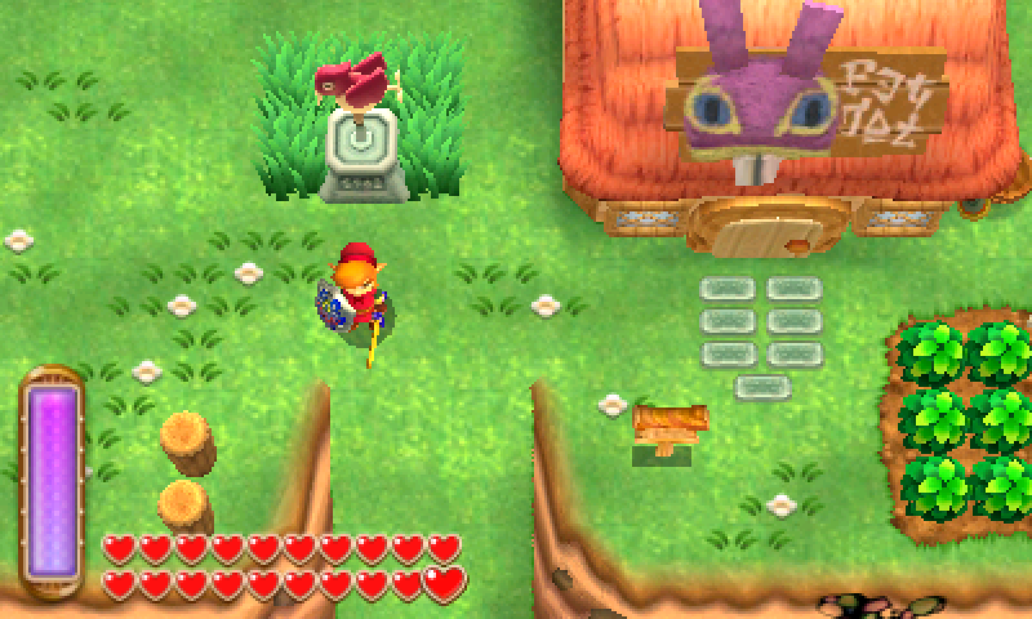 The Legend of Zelda: A Link Between Worlds top screen scaled by 9x