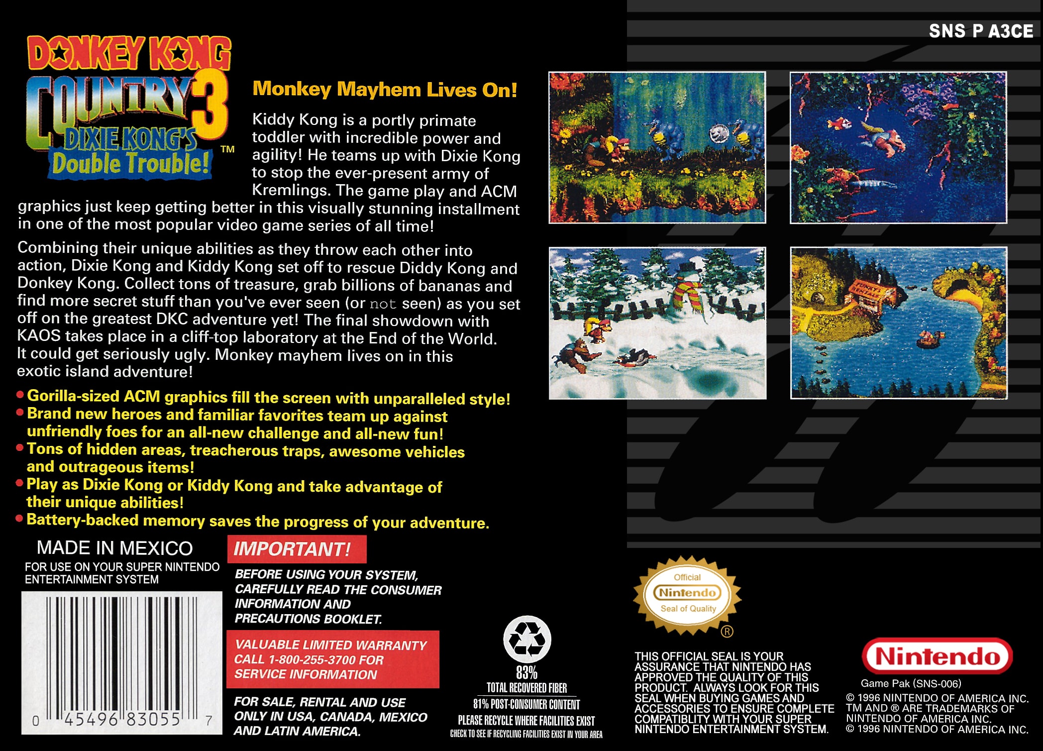 Donkey Kong Country 3 Box Art_Back