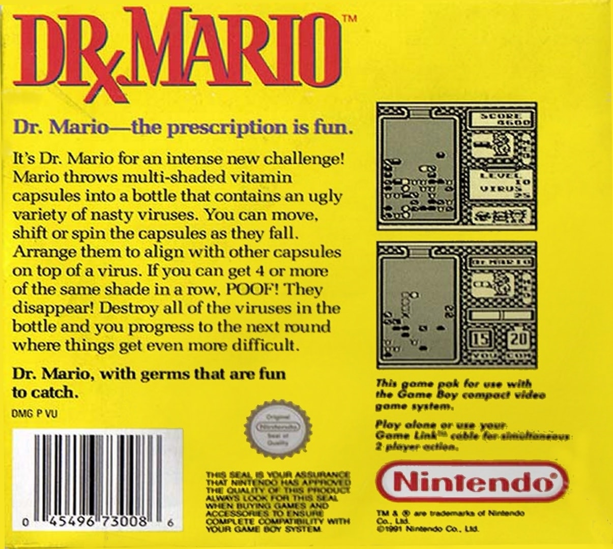 Dr. Mario Box Art - Back