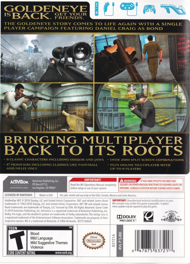 GoldenEye 007 (Wii) Box Art - Back