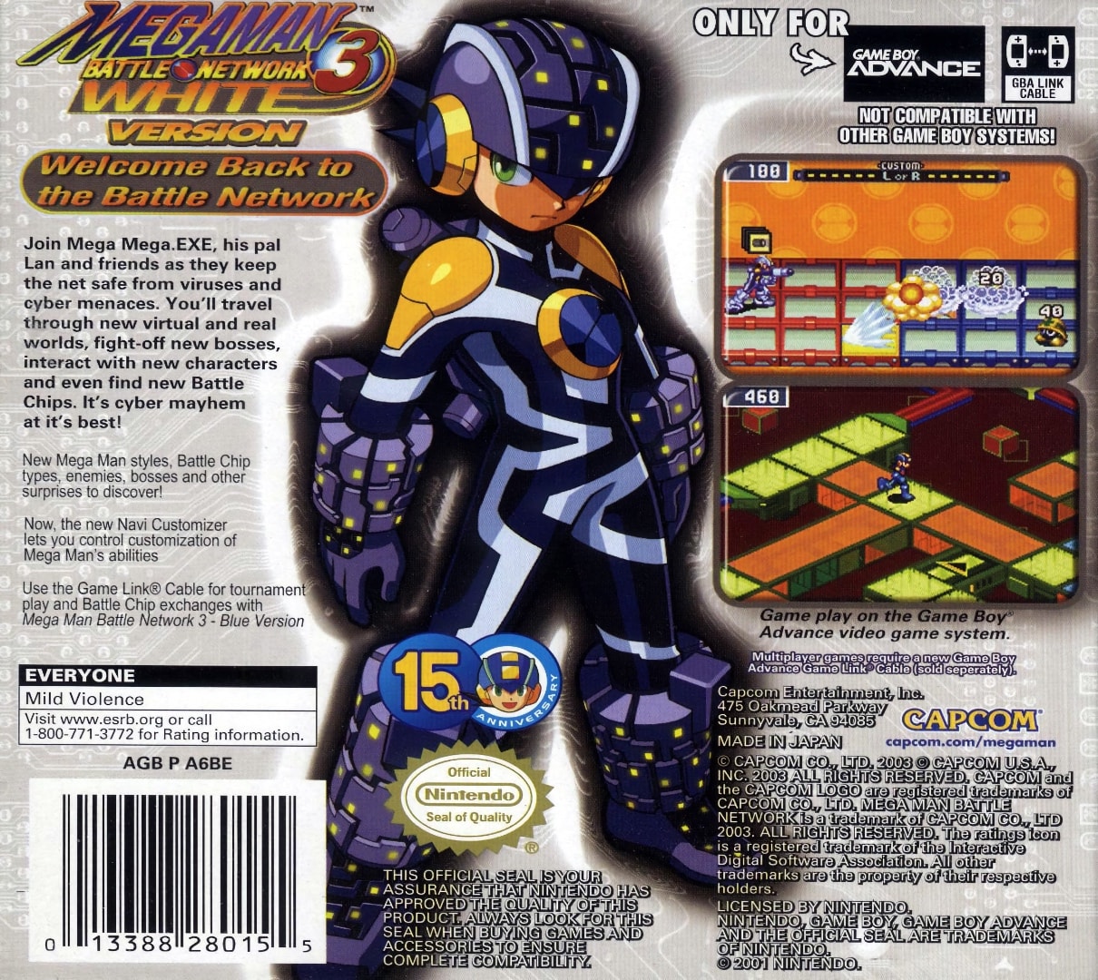 Mega Man Battle Network 3 White Box Art - Back
