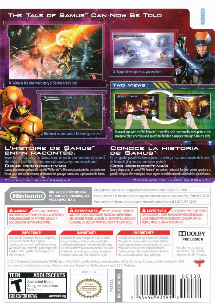 Metroid - Other M Box Art - Back