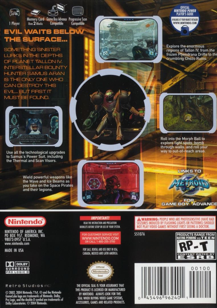 Metroid Prime Box Art - MP2 Demo - Back