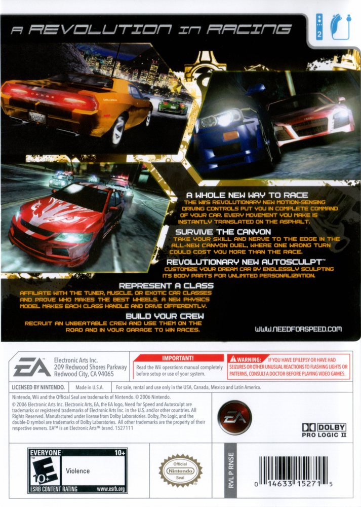 Need for Speed - Carbon Box Art - Back
