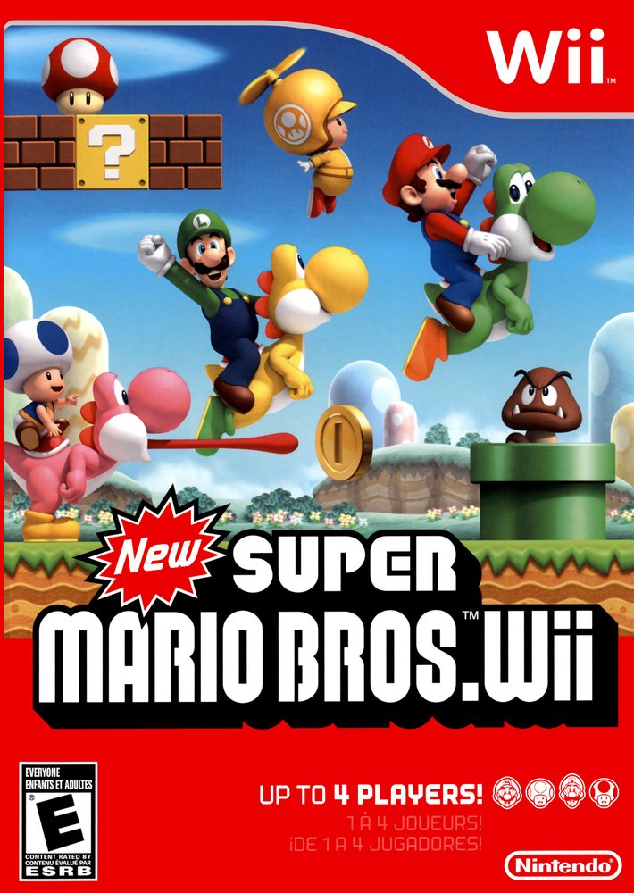 New Super Mario Bros. Wii Box Art - Front