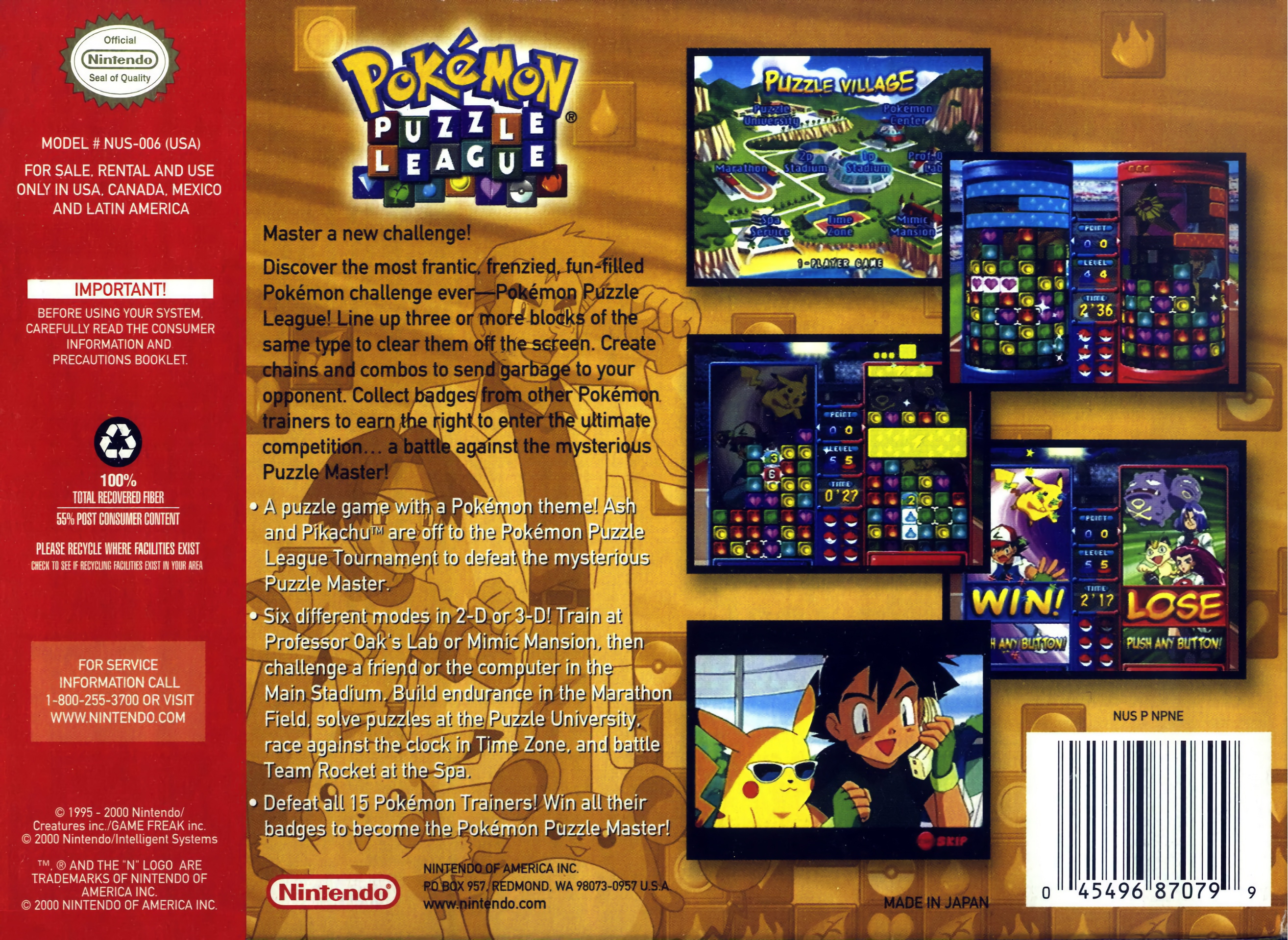 Pokémon Puzzle League Box Art_Back