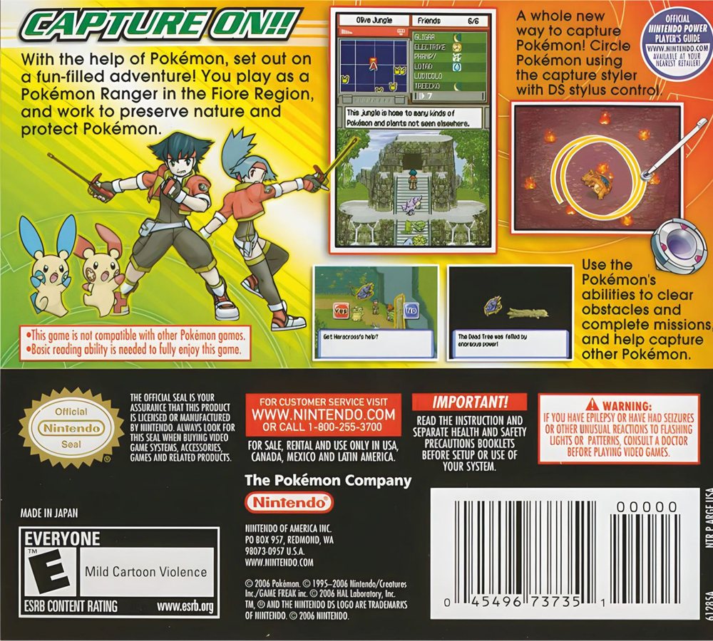 Pokémon Ranger Box Art - Back
