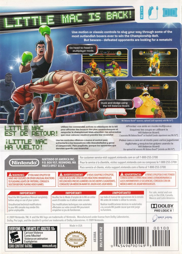 Punch-Out!! Box Art - Back