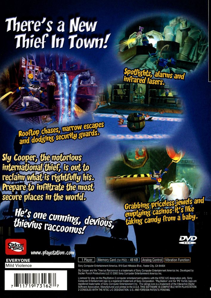 Sly Cooper and the Thievius Raccoonus Box Art - Back