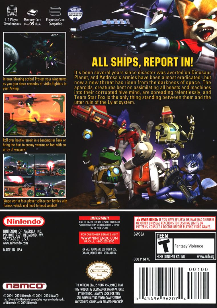 Star Fox Assault Box Art - Back