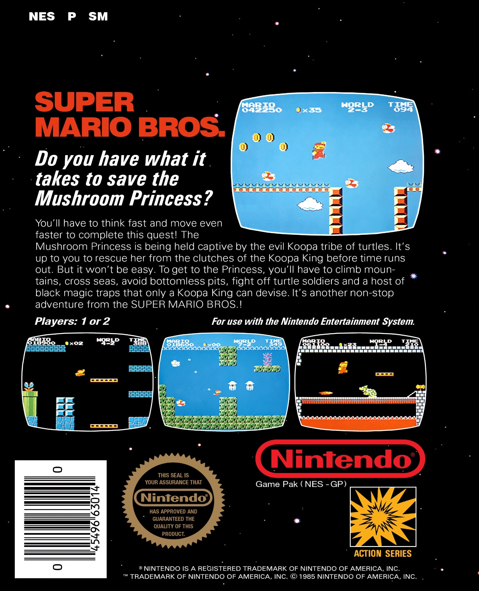Super Mario Bros Box Art - Back