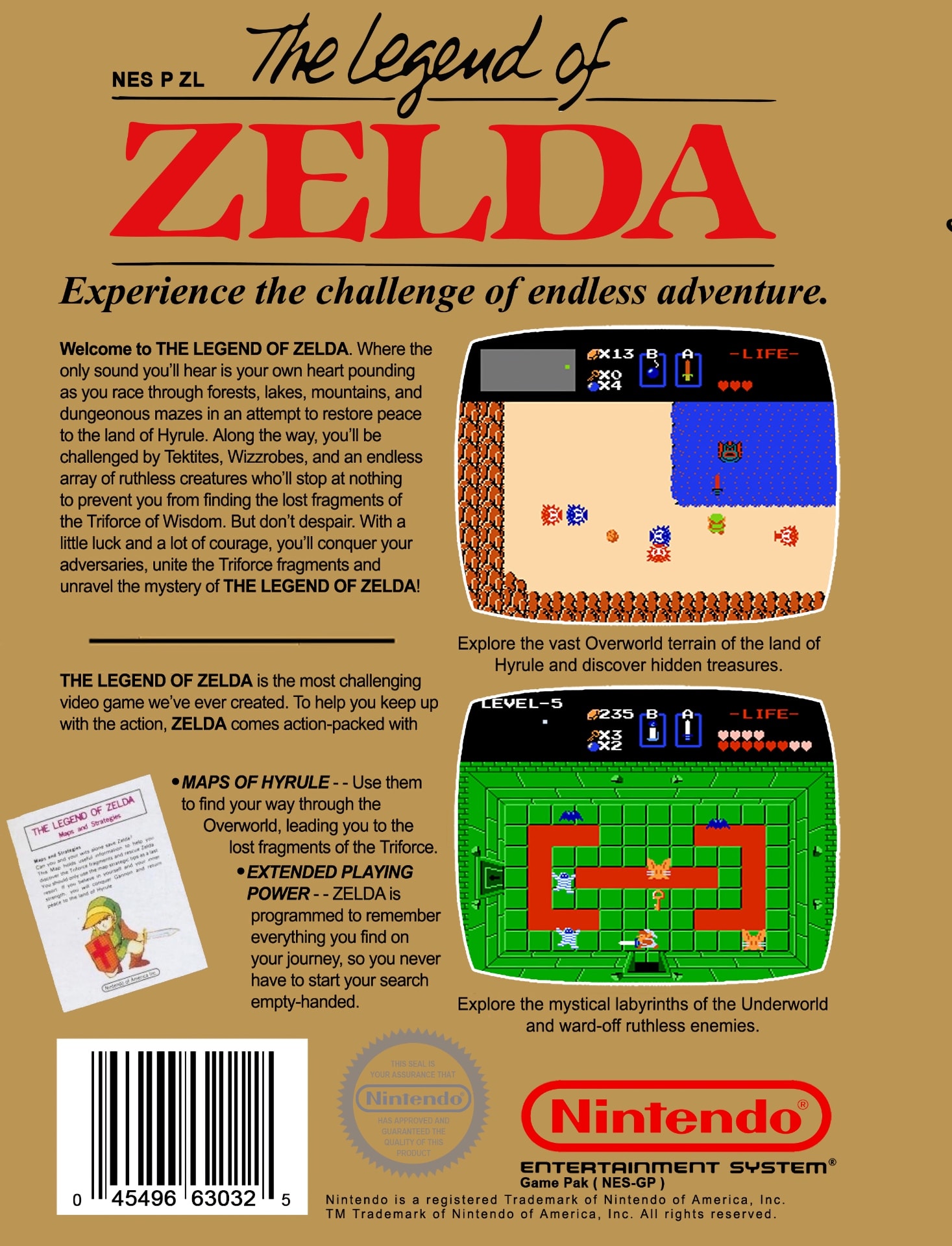 The Legend of Zelda Box Art - Back