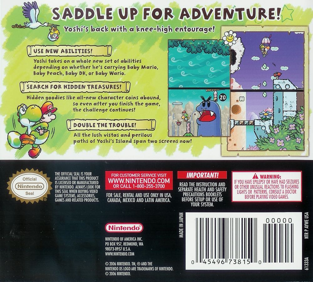 Yoshi's Island DS Box Art - Back